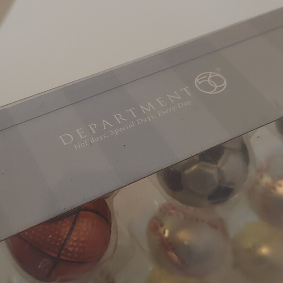 Glass Mini Ornaments Sports Ball Christmas 12 Pc Set Vintage 2" Football Soccer - Picture 11 of 13